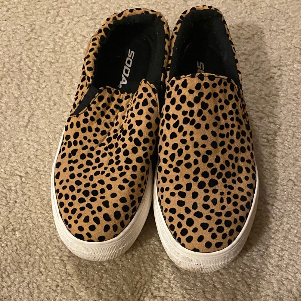 Soda Tan and Black Spotted Slip-On Shoes
